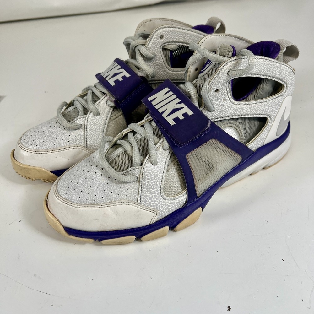 Nike Zoom Huarache TR Mid Shoes Mens Size 8.5 White Purple 414975-105